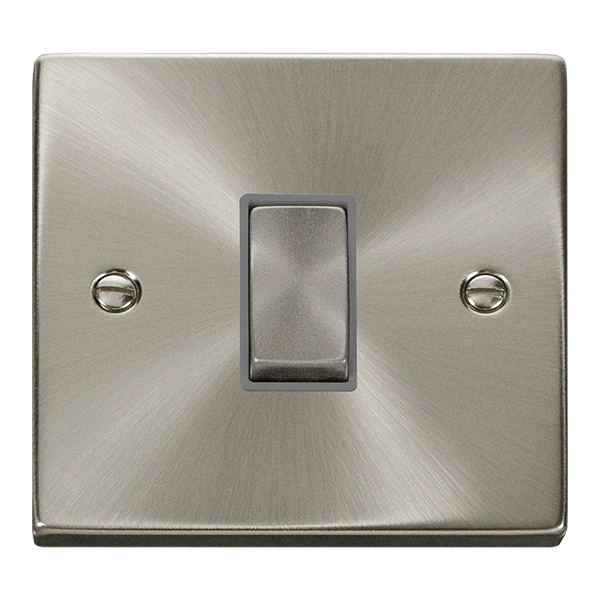 CLICK DECO 1G 2W SWITCH VICTORIAN SATIN CHROME GREY