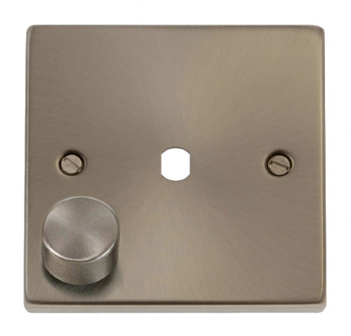 CLICK DECO 1 GANG DIMMER PLATE AND KNOB SATIN CHROME