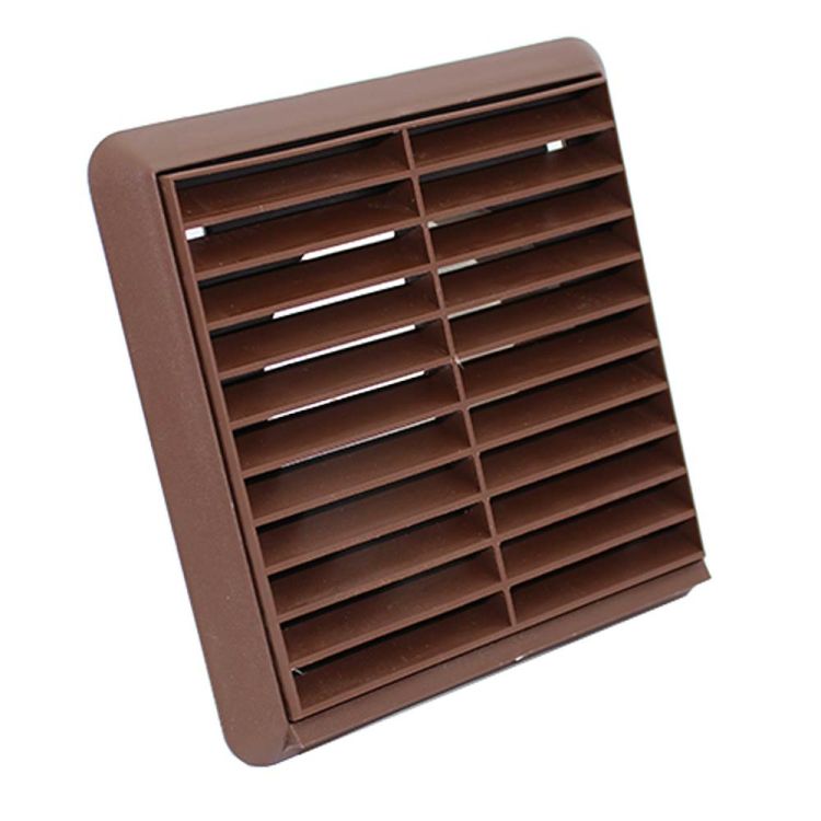 VERPLAS 100MM FIXED GRILLE WITH FLYSCREEN BROWN